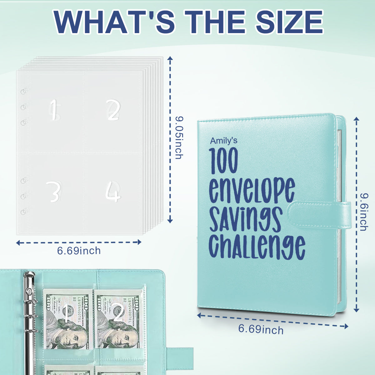  100 Envelope Challenge Binder,Easy and Fun Way to