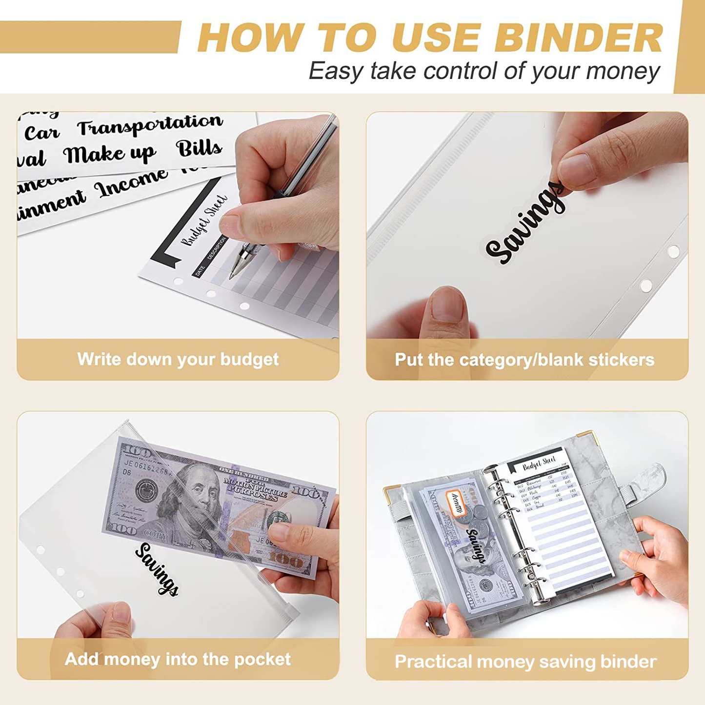 Marble Wish Binder Savings Challenge binder