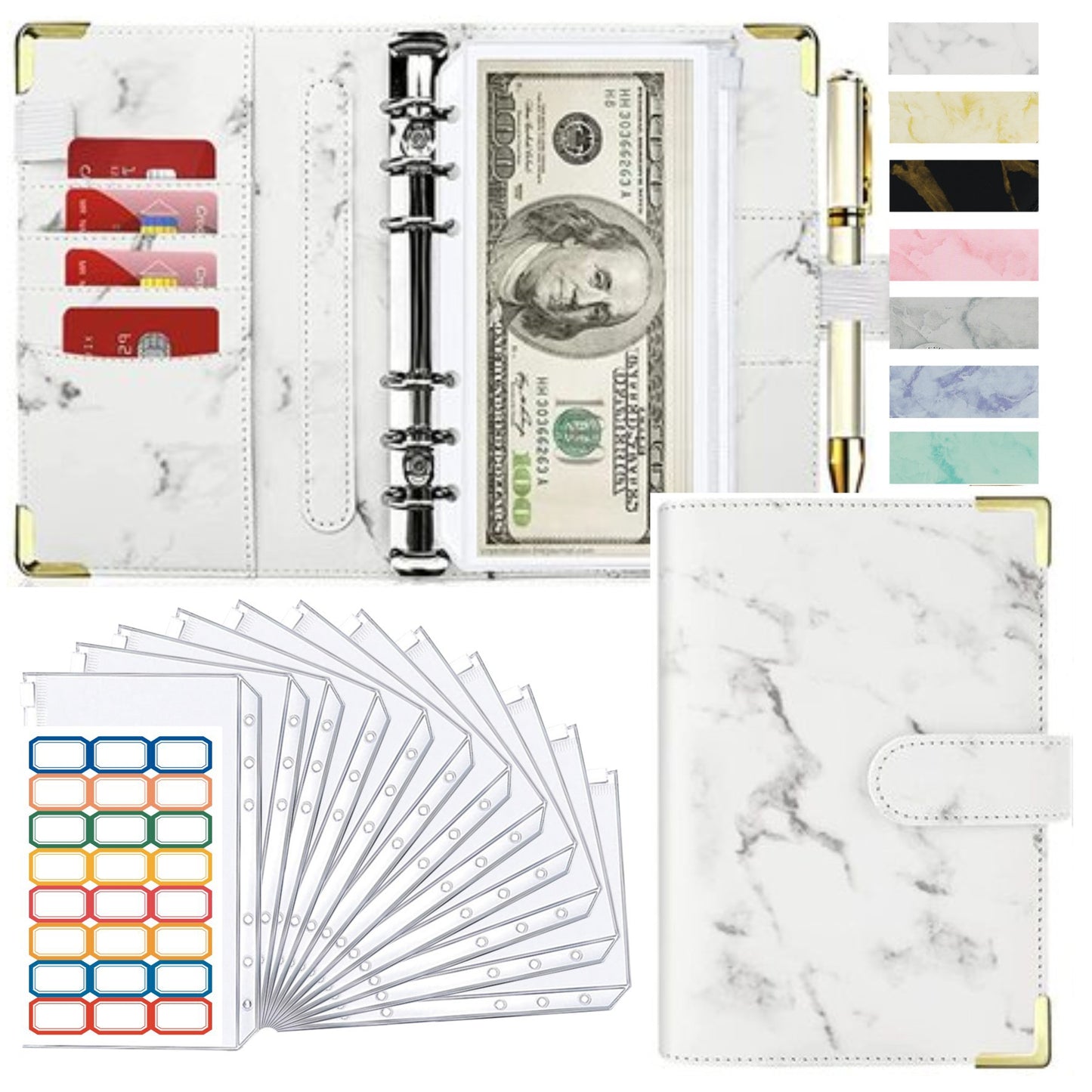 Marble Wish Binder Savings Challenge binder