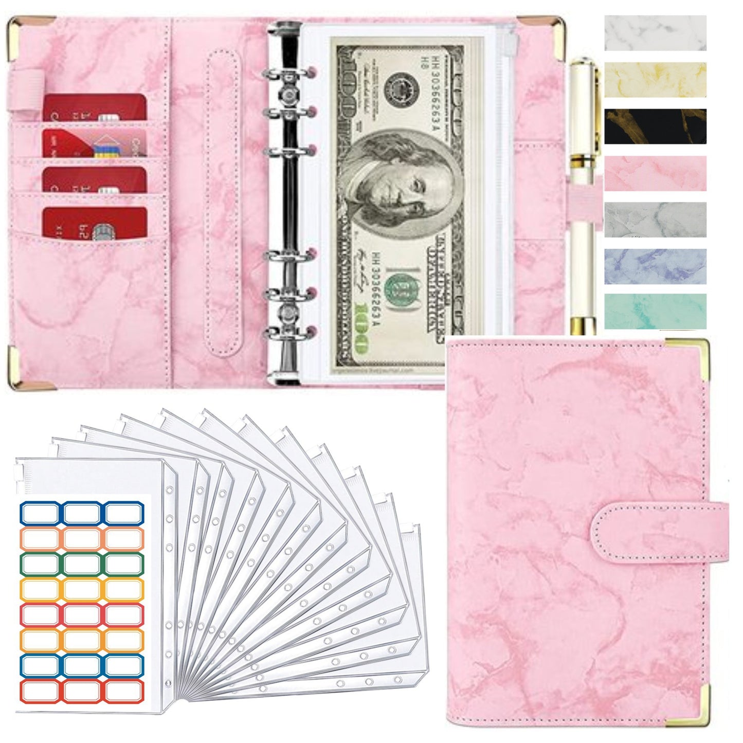 Marble Wish Binder Savings Challenge binder