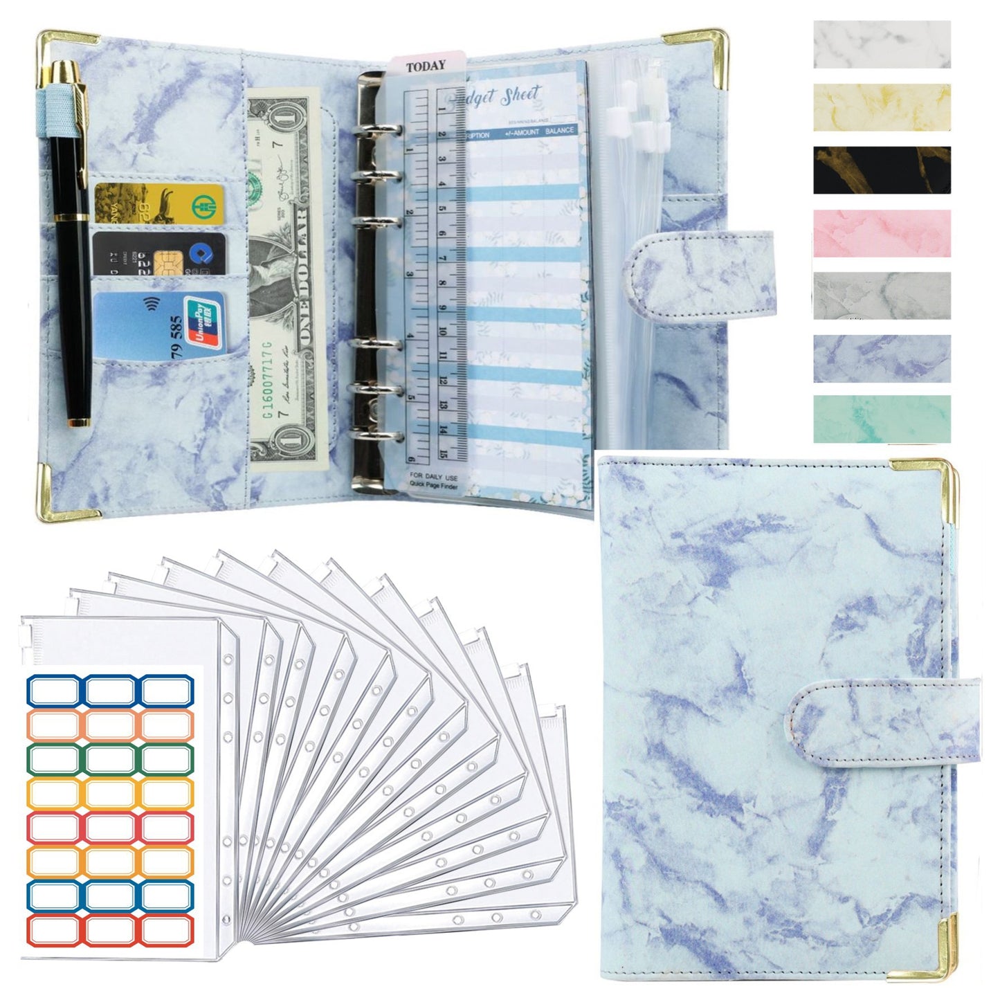 Marble Wish Binder Savings Challenge binder