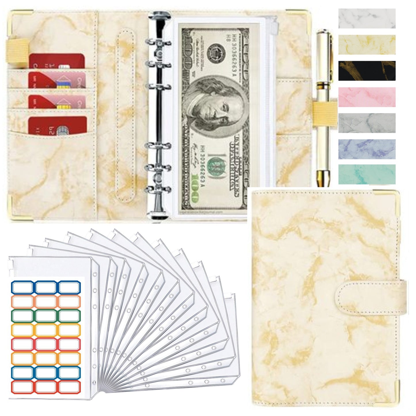 Marble Wish Binder Savings Challenge binder