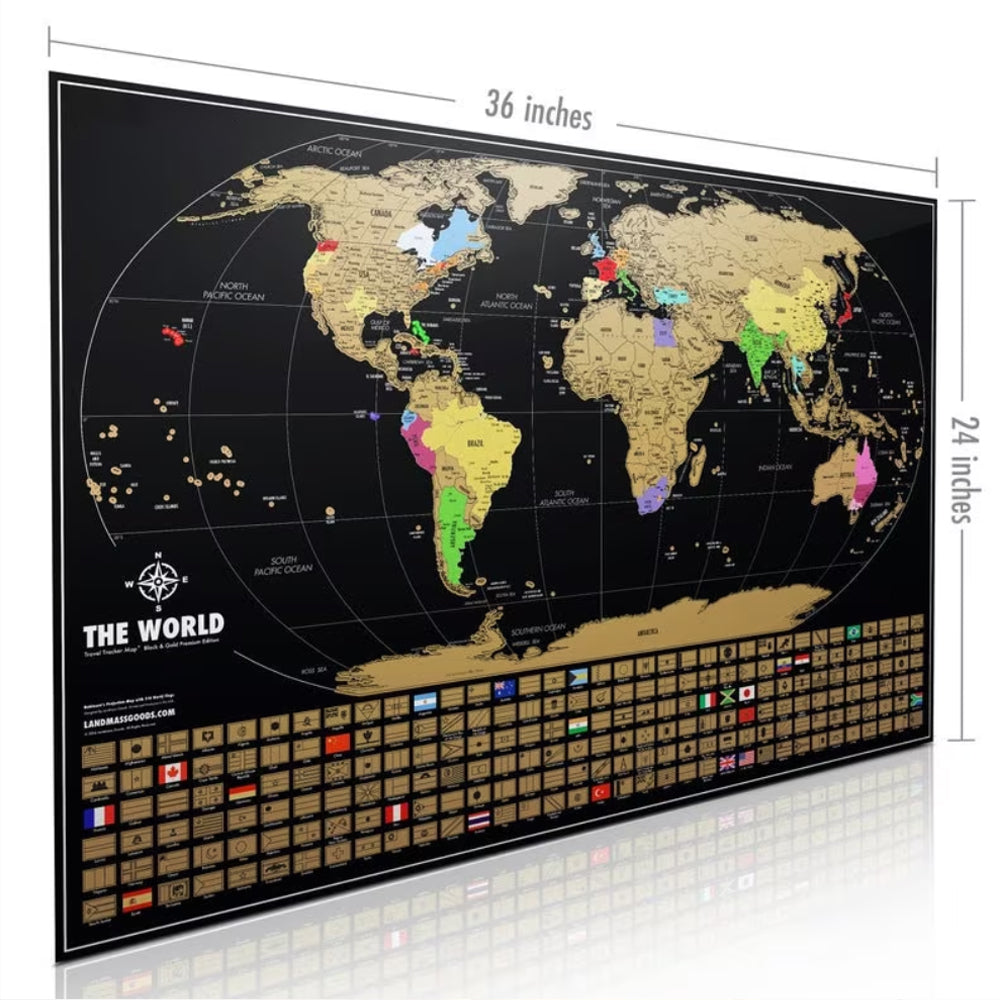 ⭐️Scratch Off Map Of The World Large Size Upgraded Version