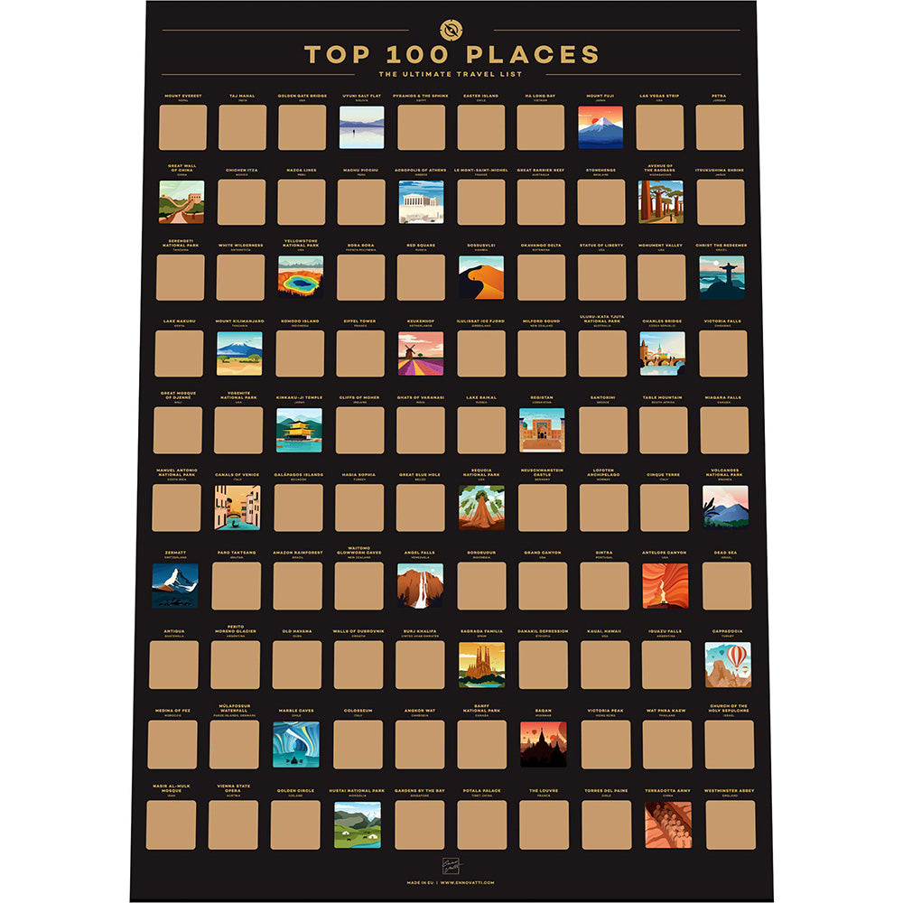 ⭐️Top 100 Travel Places Scratch Off Poster