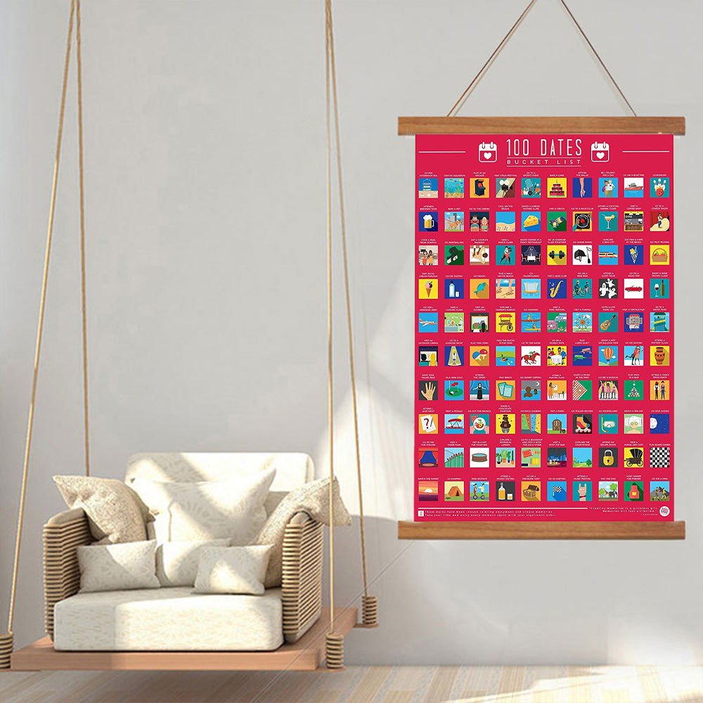 100 Dates To Go On Scratch Off Bucket List Poster