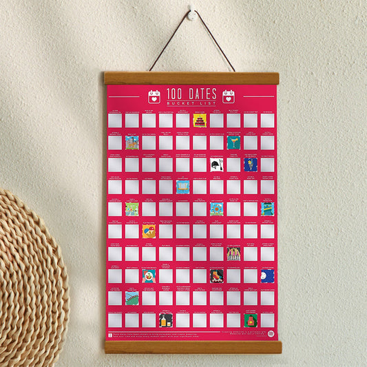 100 Dates To Go On Scratch Off Bucket List Poster